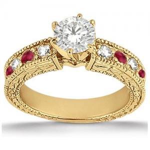 Yellow-Gold-Ruby-Diamond-Wedding-Rings