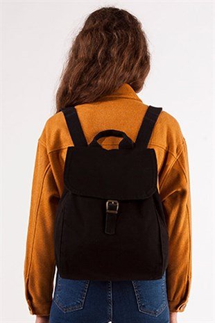 Yazın Yeni Trendi Modaya Uygun Çantalar - Kumas Sirt Cantasi Siyah 4160