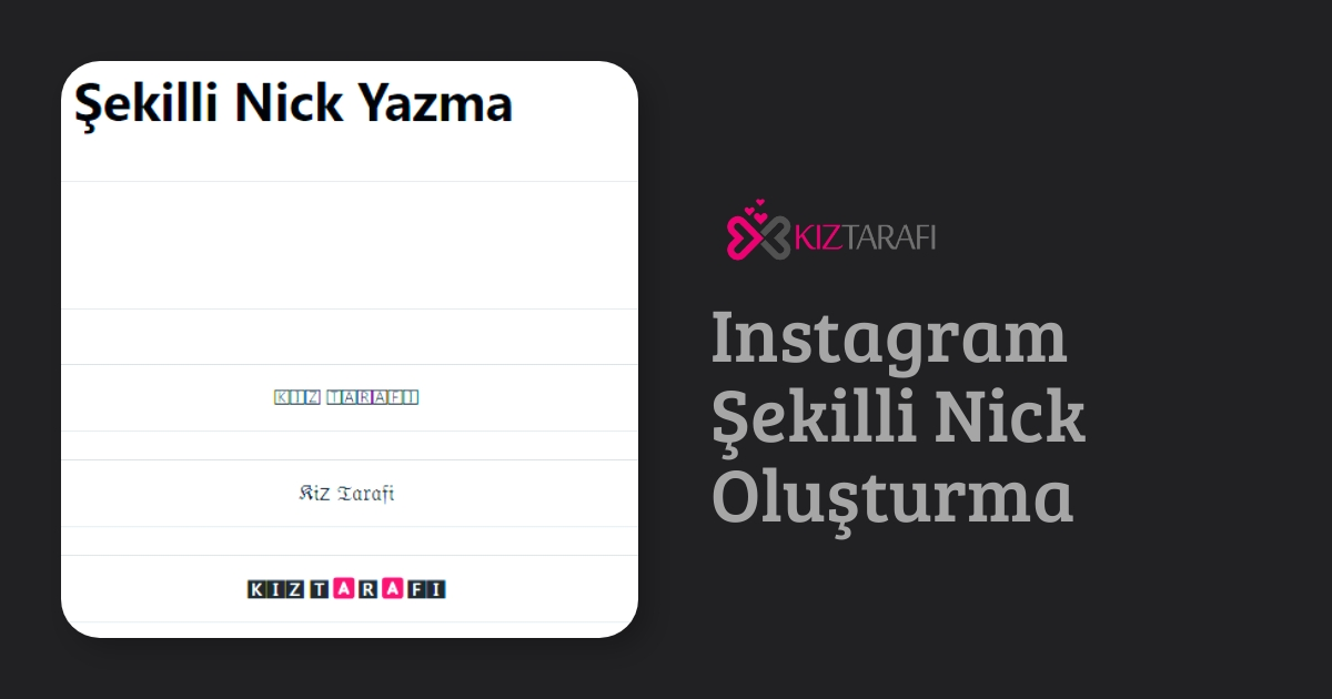 Instagram Şekilli Nick Yazma